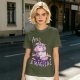 Anxious Magical Unicorn Graphic Olive T-Shirt