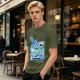 Olive green t-shirt with a slime jam graphic design