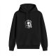 Black Hoodie With Bearded Man Portrait Graphic Print