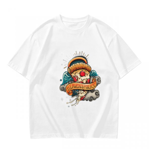 Olive T-Shirt With Angel Pizza Slice 'Heaven's Slice' Graphic