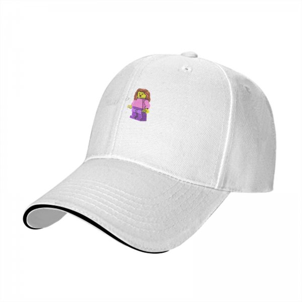 Black Baseball Cap with Lego Girl Minifigure Graphic