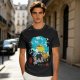 Olive T-shirt with anime pig pilot and seaplane graphic