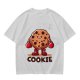 Olive T-Shirt With Angry Boxing Chocolate Chip Cookie Graphic