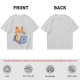 Olive T-Shirt With Cute Orange Cat Working On Laptop Print