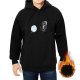 Black Hoodie with Retro CD and Cassette Tape Graphic