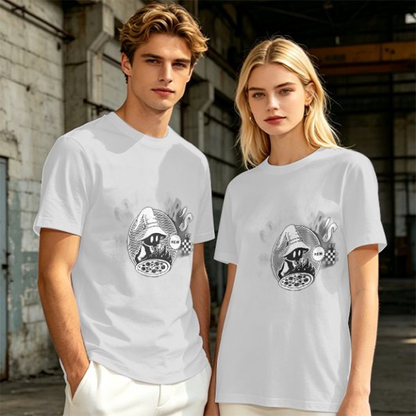 Olive Green T-Shirt With Wizard And Pizza Graphic Print
