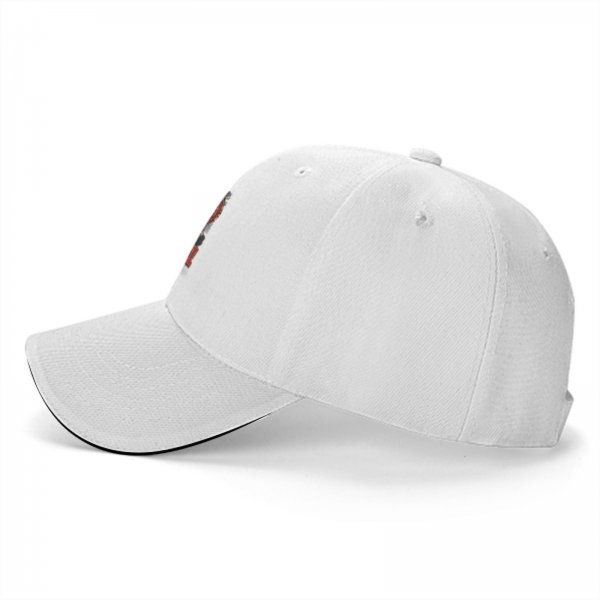 Black baseball cap with sushi heart graphic and text