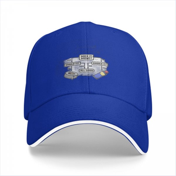 Funny Baseball Cap With Meme Flowchart Design Featuring Tape And Duct Tape