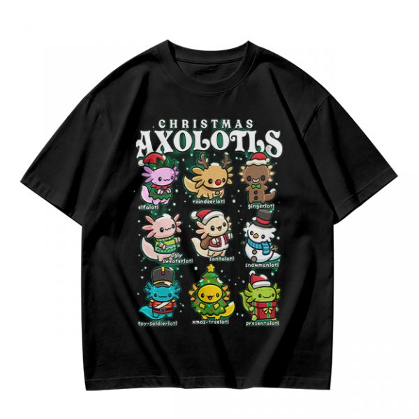 Christmas Axolotls Cute Holiday Graphic T-Shirt Design