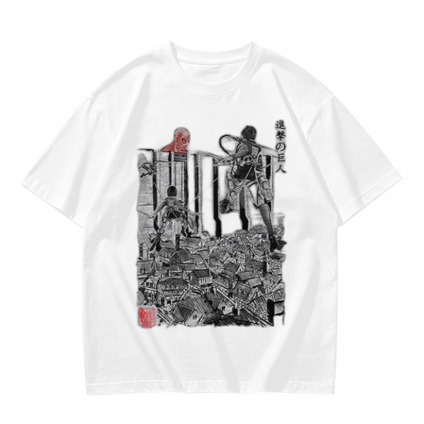 Olive Anime Scout Regiment Action Graphic T-Shirt