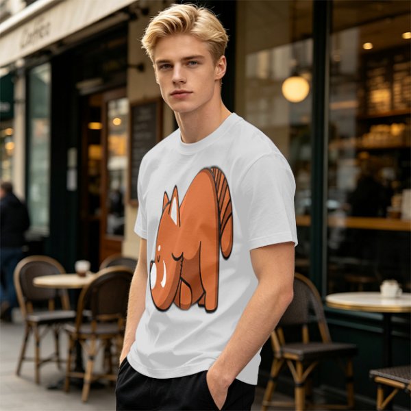 Olive Green T-Shirt With Cute Sleeping Red Panda Graphic