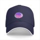 Black Baseball Cap With Colorful Bubble Cat Graphic Print