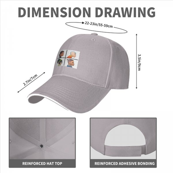 Black baseball cap with Avatar: The Last Airbender character profile prints