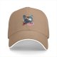 Black Baseball Cap With Cat Silhouette Cherry Blossom Landscape Art