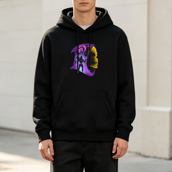 Black hoodie with Skeletor graphic design