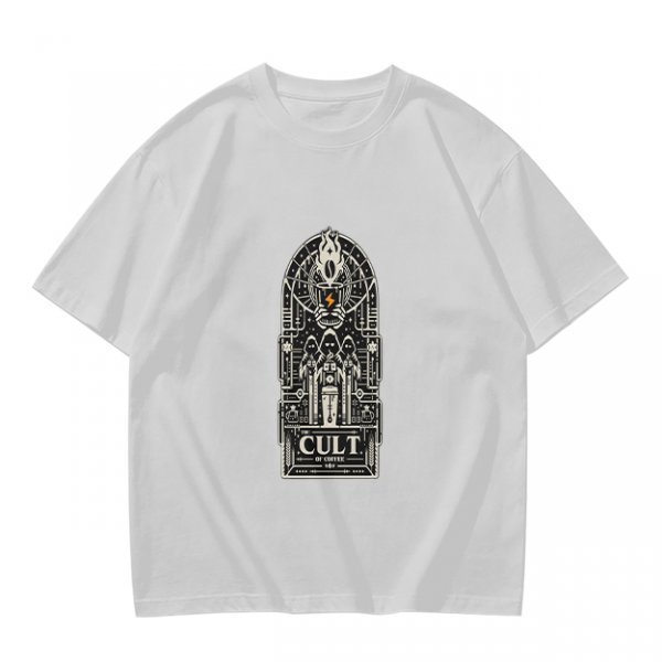 Olive Graphic T-Shirt With Cult Occult Art Print