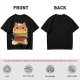 Olive T-Shirt With Cute Cat Burger And Kittens Print