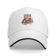 Black Baseball Cap with Japanese Ramen Chef Cat Graphic