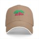 Black baseball cap with apple orchard graphic print