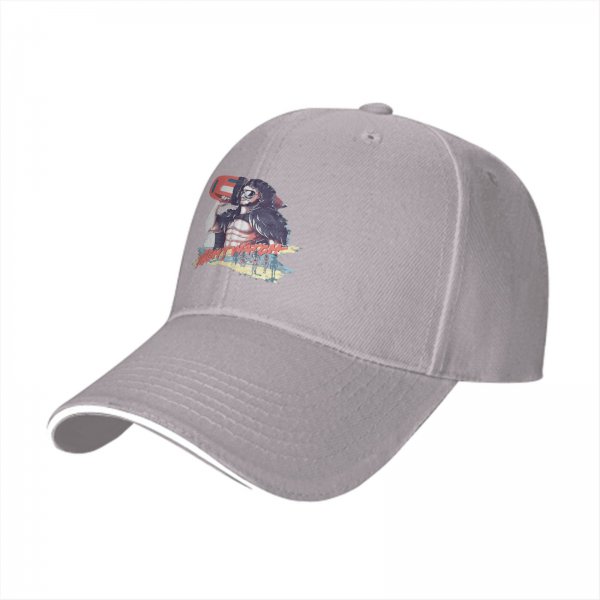 Black baseball cap with retro lifeguard graphic print