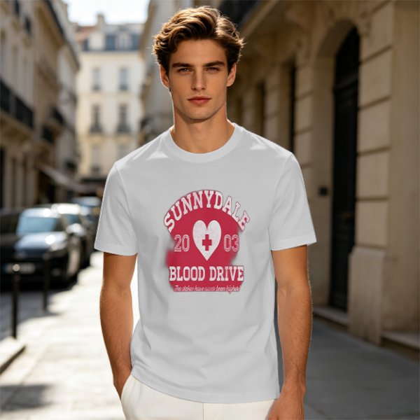 Sunnydale 2003 Blood Drive Themed Graphic T-Shirt