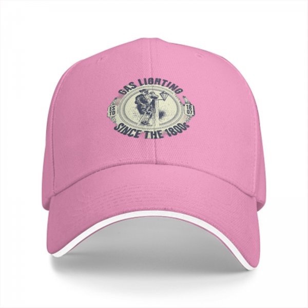 Black baseball cap with vintage Gas Lighting since 1800s graphic