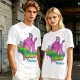 Olive T-Shirt with Neon Pink Ghostface 'The Fresh Killer' Print