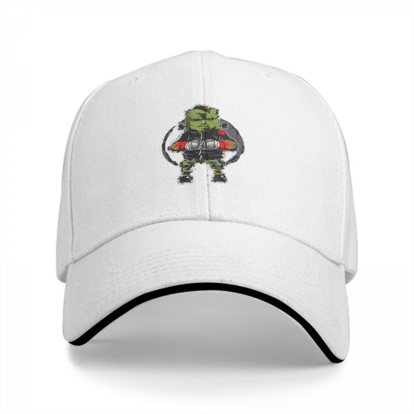 Black Baseball Cap with Green Orc Warrior Graphic Print