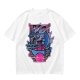 Olive T-Shirt With Neon Blue Dragon Holding Ramen Chopsticks Art