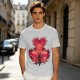 Olive Anime Graphic T-Shirt With Spiky Red Haired Character Art
