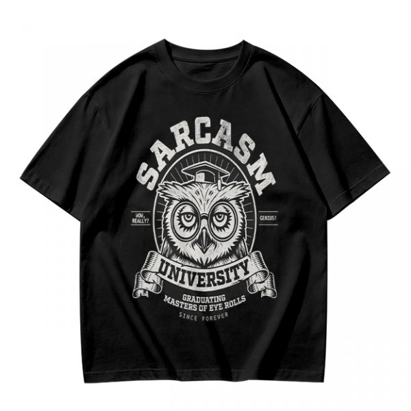 Owl Sarcasm University Masters of Eye Roll Graphic T-Shirt