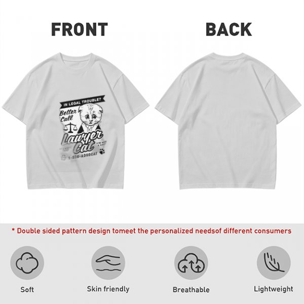 Olive T-Shirt With Funny Lawyer Cat Legal Trouble Graphic Print