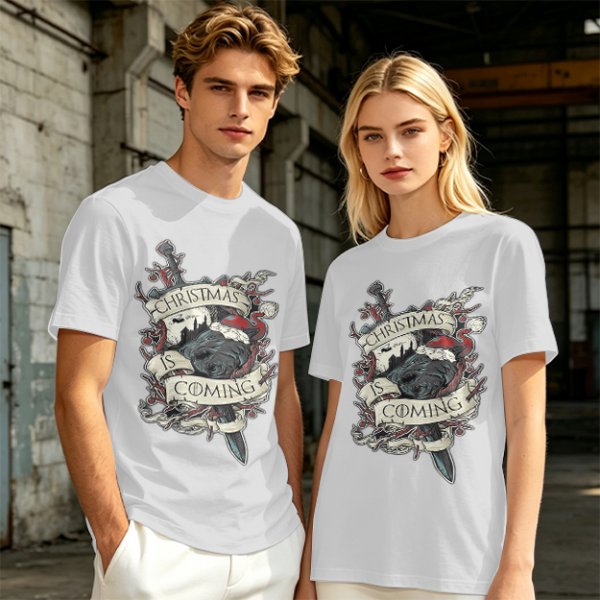Christmas Is Coming Graphic Tee With Dark Fantasy Artwork