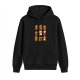 Black Hoodie With Cute Christmas Gingerbread Characters Print