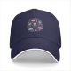 Black Baseball Cap with Cute Chibi Fantasy Character Print