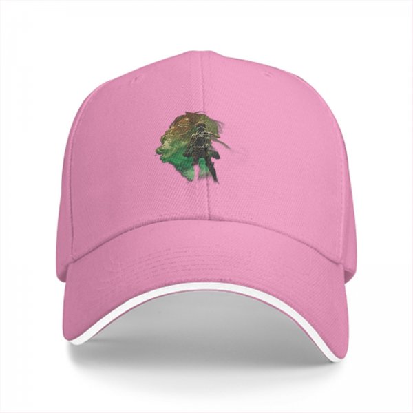 Black Baseball Cap With Fantasy Warrior Silhouette Art Print