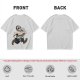 Olive T-Shirt with Cartoon Jason Voorhees Graphic Print