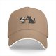 Black Baseball Cap With Cat Reaching For Globe Print