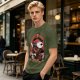 Olive T-Shirt Featuring Snoopy as a Fantasy Warrior with Woodstock