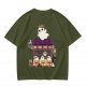 Olive T-Shirt With Ghost Ramen Shop Graphic