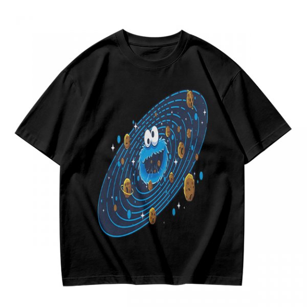 Olive T-Shirt With Cookie Monster Space Galaxy Cookie Print