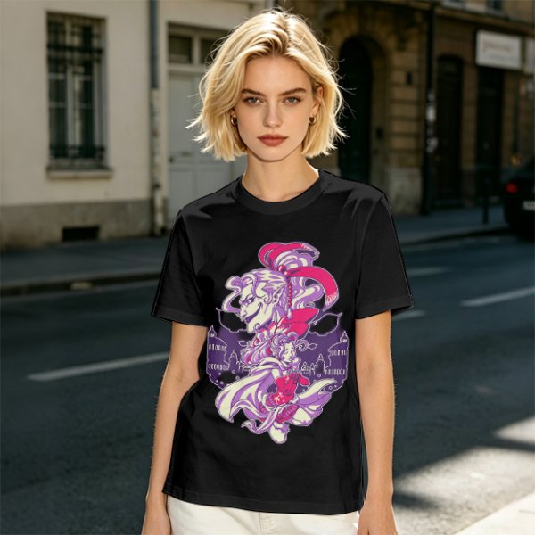 Olive Green T-Shirt With Fantasy Character Graphic Print