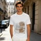 Owl on coffee books and caffeine mug graphic t-shirt