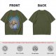 Olive T-Shirt With Rocking Stone Alien Robot And Amaze Text Print