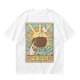 Oversized Dark Green T-Shirt With The Coffee Tarot Card Style Print