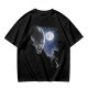 Olive Green Alien Moon Reaching Graphic T-Shirt