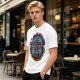 Olive t-shirt with skeleton warrior graphic and permission forgiveness text