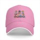 Black Baseball Cap With Cute Anime Character Mashup Print