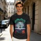 Olive T-shirt with fantasy forest glider rider graphic print