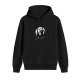 Black hoodie featuring a dragon silhouette against a full moon